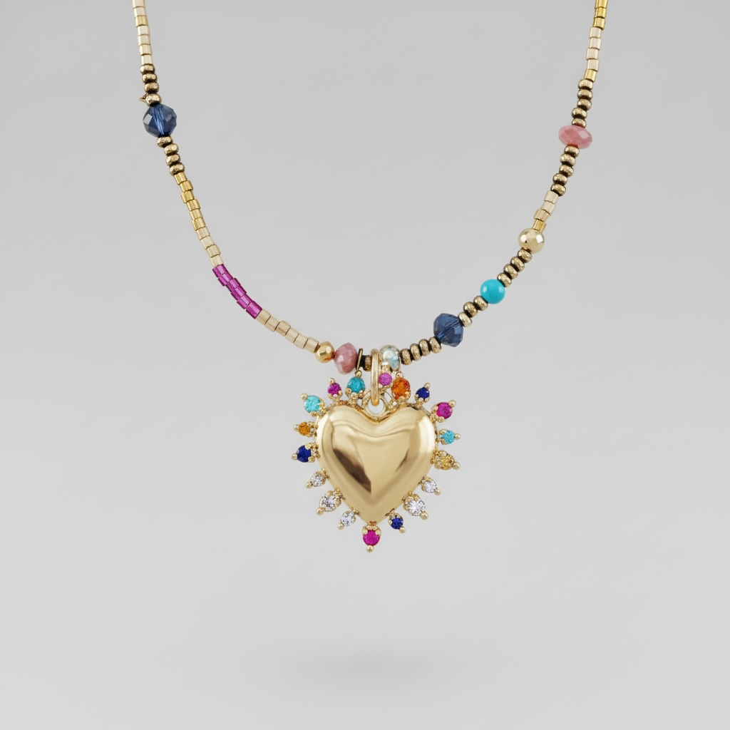 Radiant Heart Gemstone Necklace