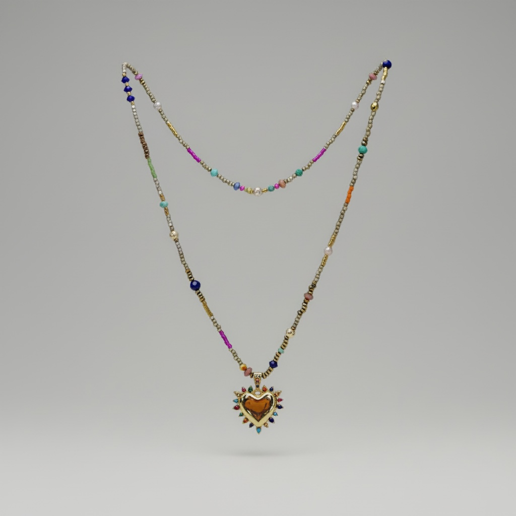 Radiant Heart Gemstone Necklace