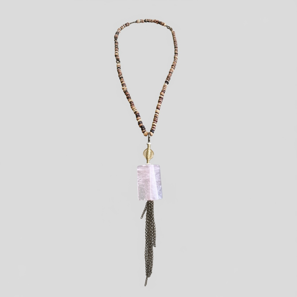 Square Rose Pendent w/ Infinity Brass