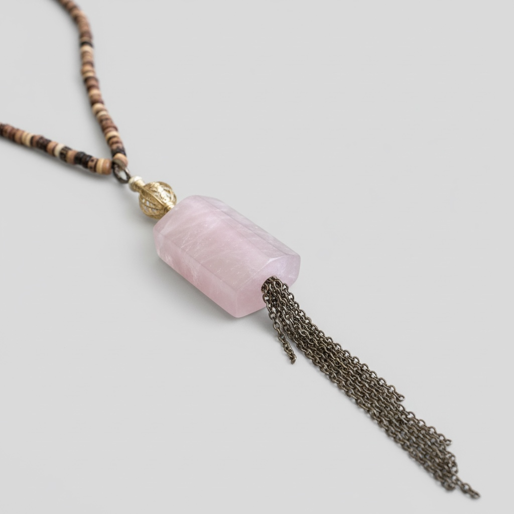 Square Rose Pendent w/ Infinity Brass