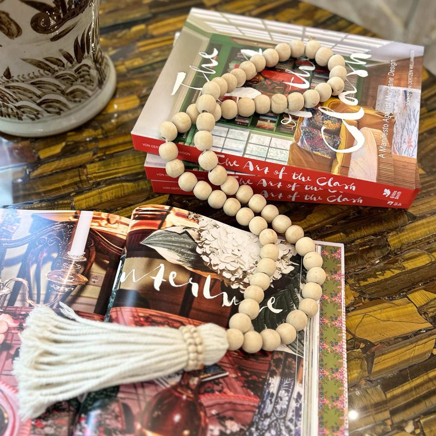 Natural Beaded Tassel