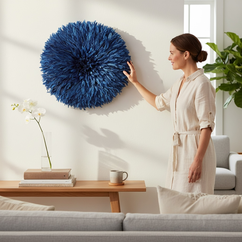 Juju Feather Hat - 30" Blue