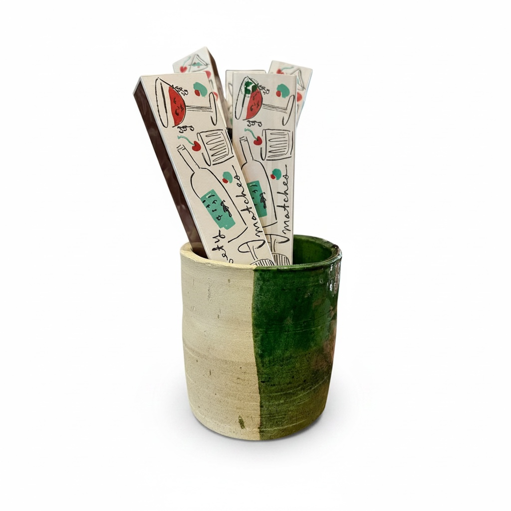 Tamegrout Half-Glazed Green Planter / Utensil Holder