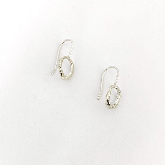 Organic Silver Drop Earrings