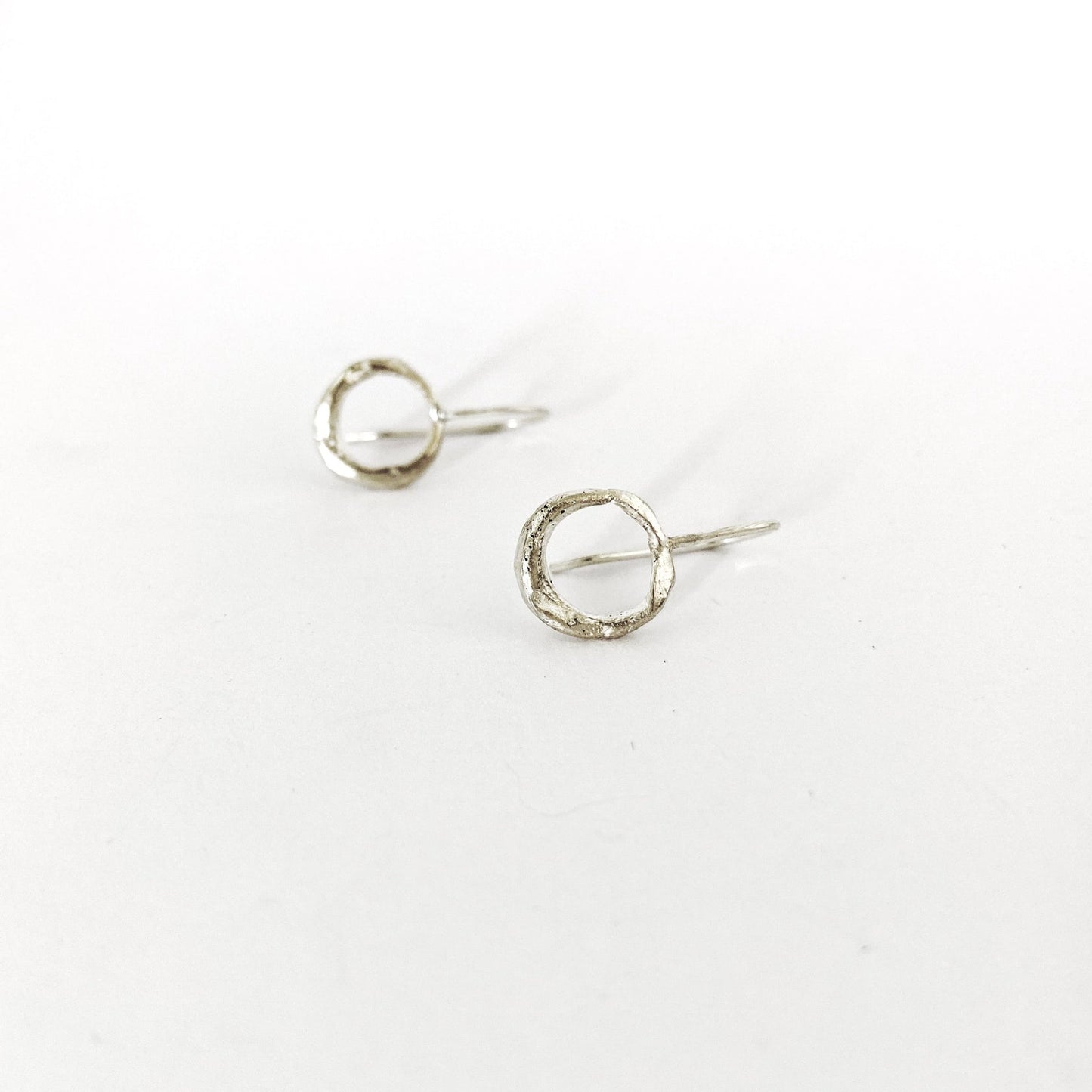 Organic Silver Drop Earrings