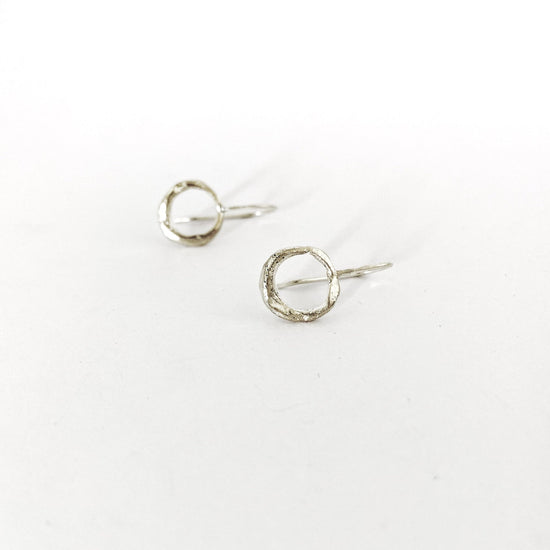 Organic Silver Drop Earrings