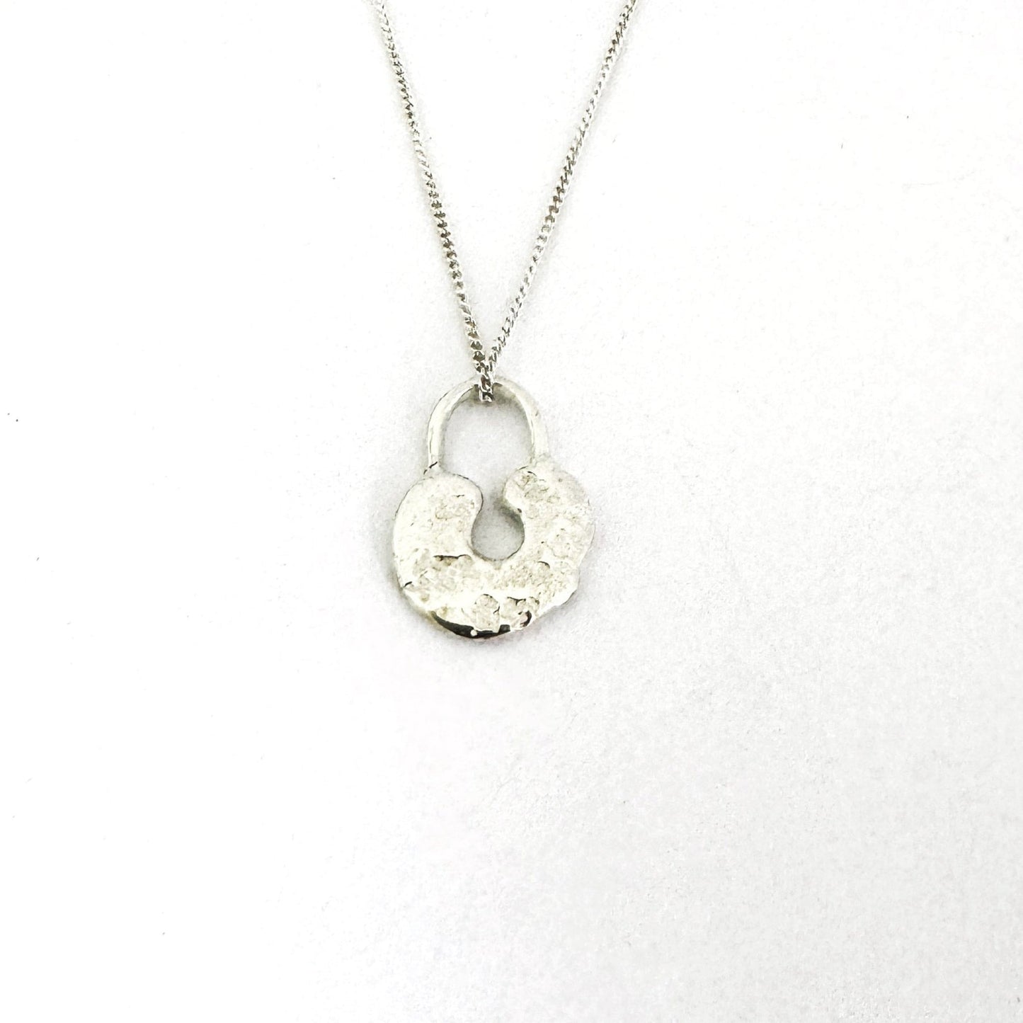 Sandcast Lock Pendant Necklace