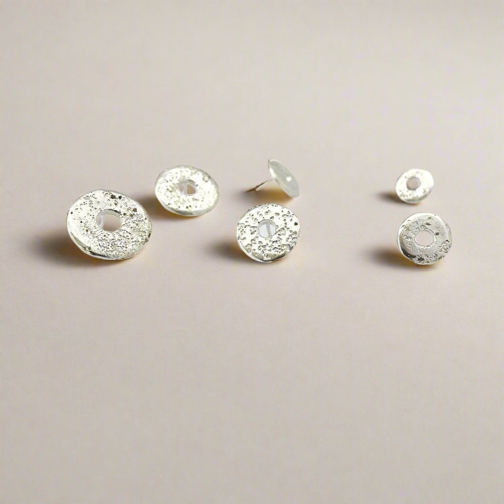 Sandcast Stud Earring