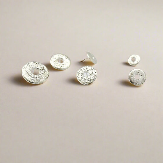 Sandcast Stud Earring