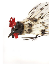 Load image into Gallery viewer, Recycled Metal Pecking Chicken Sculpture
