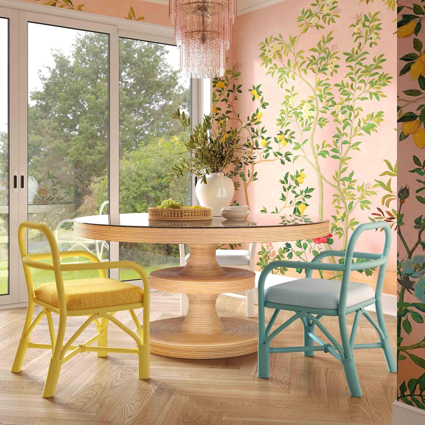 Natural Rattan 51" Round Dining Table