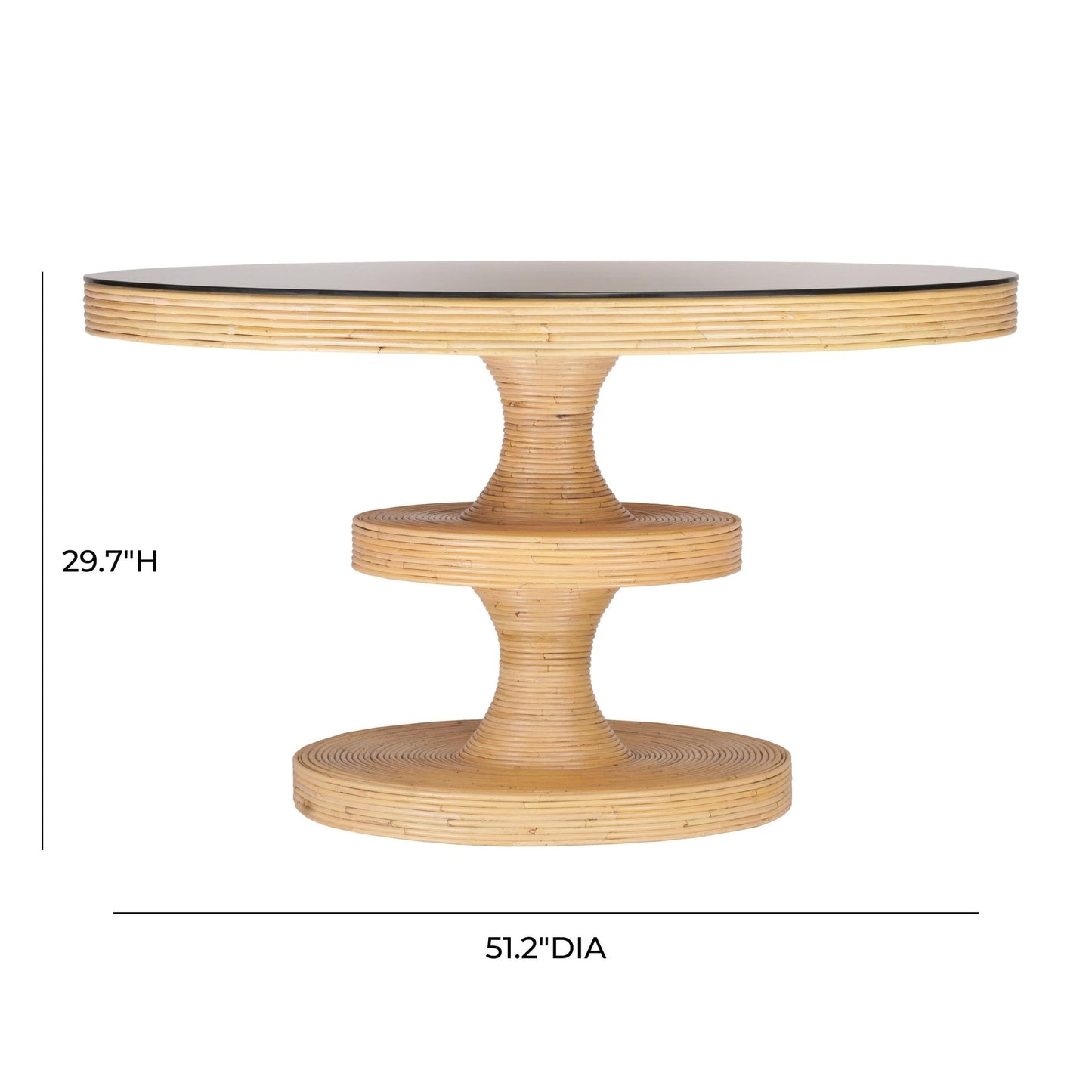 Natural Rattan 51" Round Dining Table