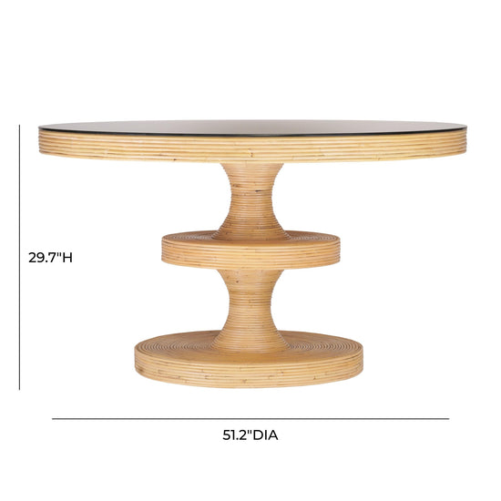 Natural Rattan 51" Round Dining Table