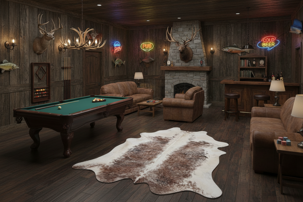 Tri-Color Cowhide Rug