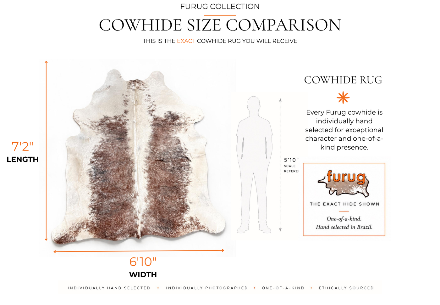 Tri-Color Cowhide Rug