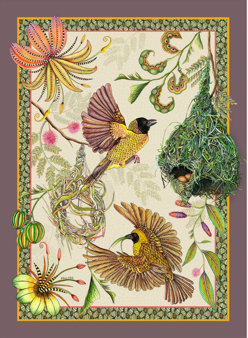 Thanda Nests Tea Towel - Stone