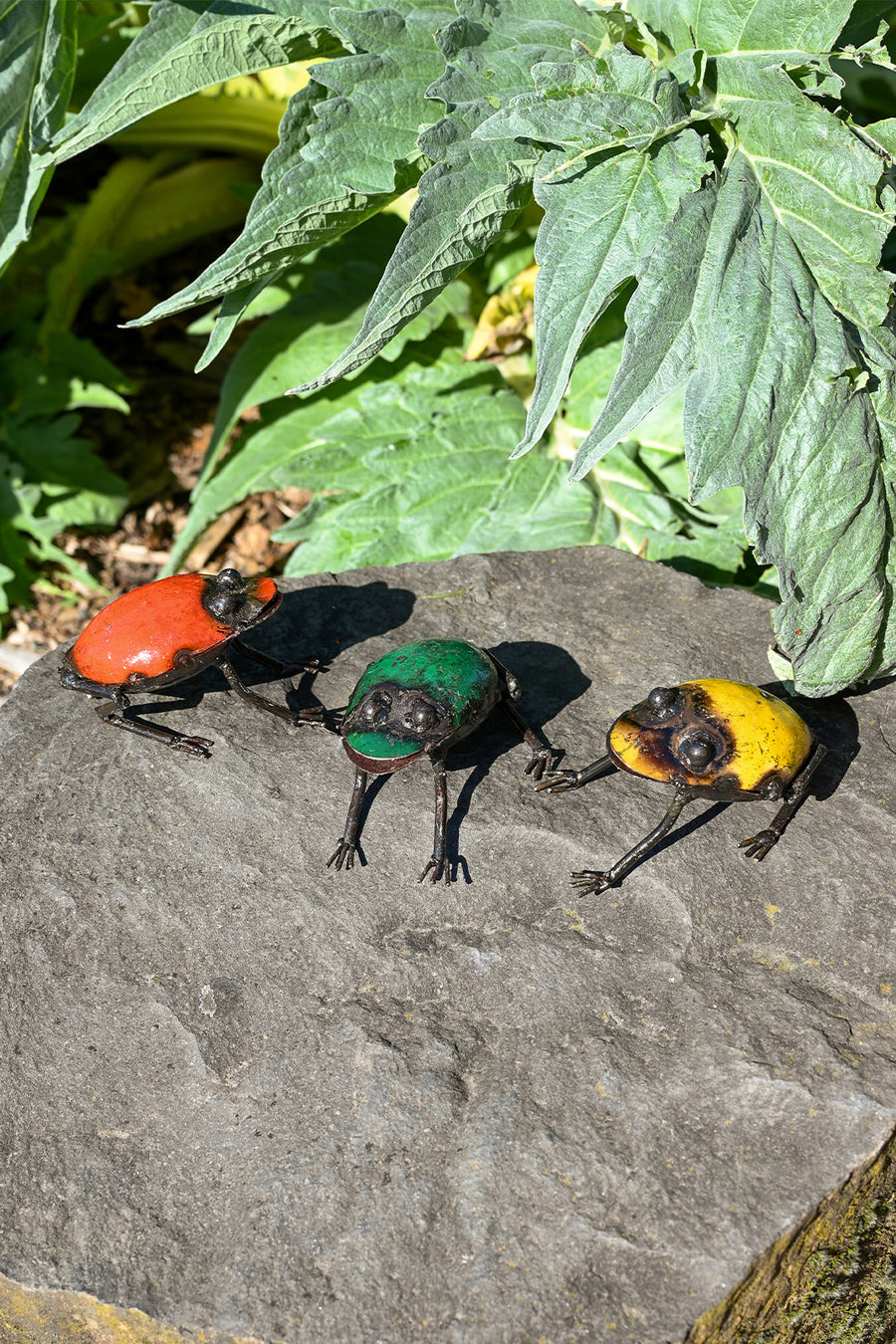 Recycled Metal Frog Sculpture