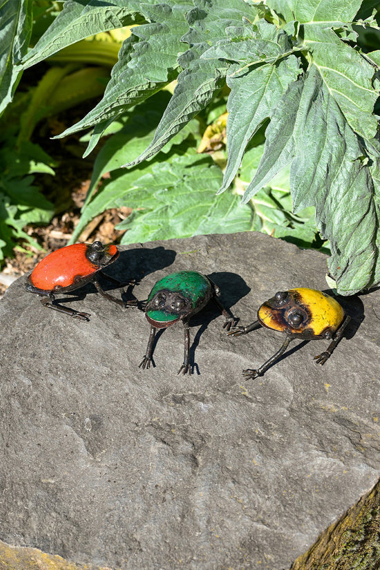 Recycled Metal Frog Sculpture