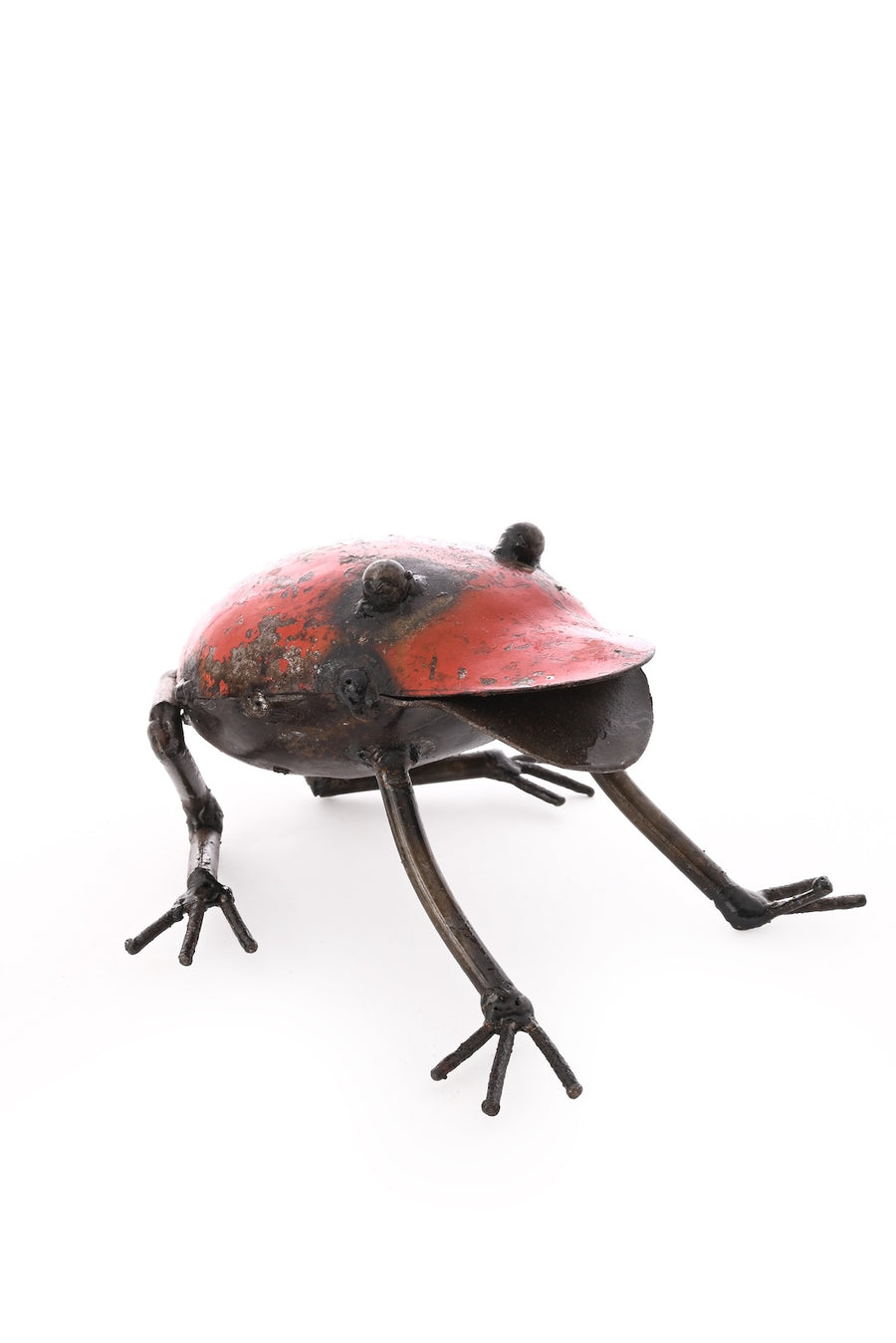 Recycled Metal Frog Sculpture