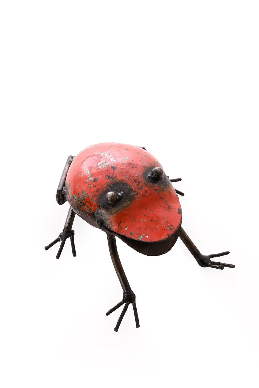 Recycled Metal Frog Sculpture