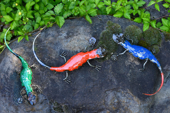 Recycled Metal Salamander Sculpture