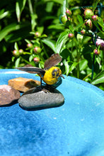 Load image into Gallery viewer, Yellow Recycled Metal Fluttering Bird Sculpture
