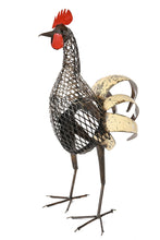 Load image into Gallery viewer, Recycled Metal Mesh Strutting Rooster Sculpture
