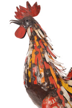 Load image into Gallery viewer, Red &amp; Yellow Recycled Metal Sunrise Rooster Sculpture
