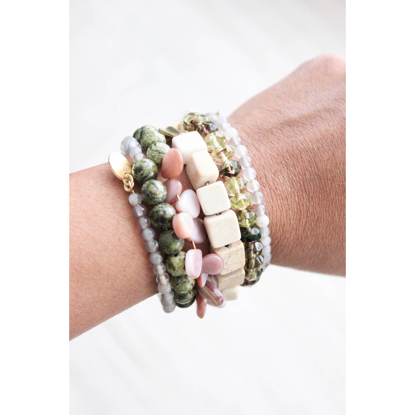 Green and Pink Wrap Bracelet