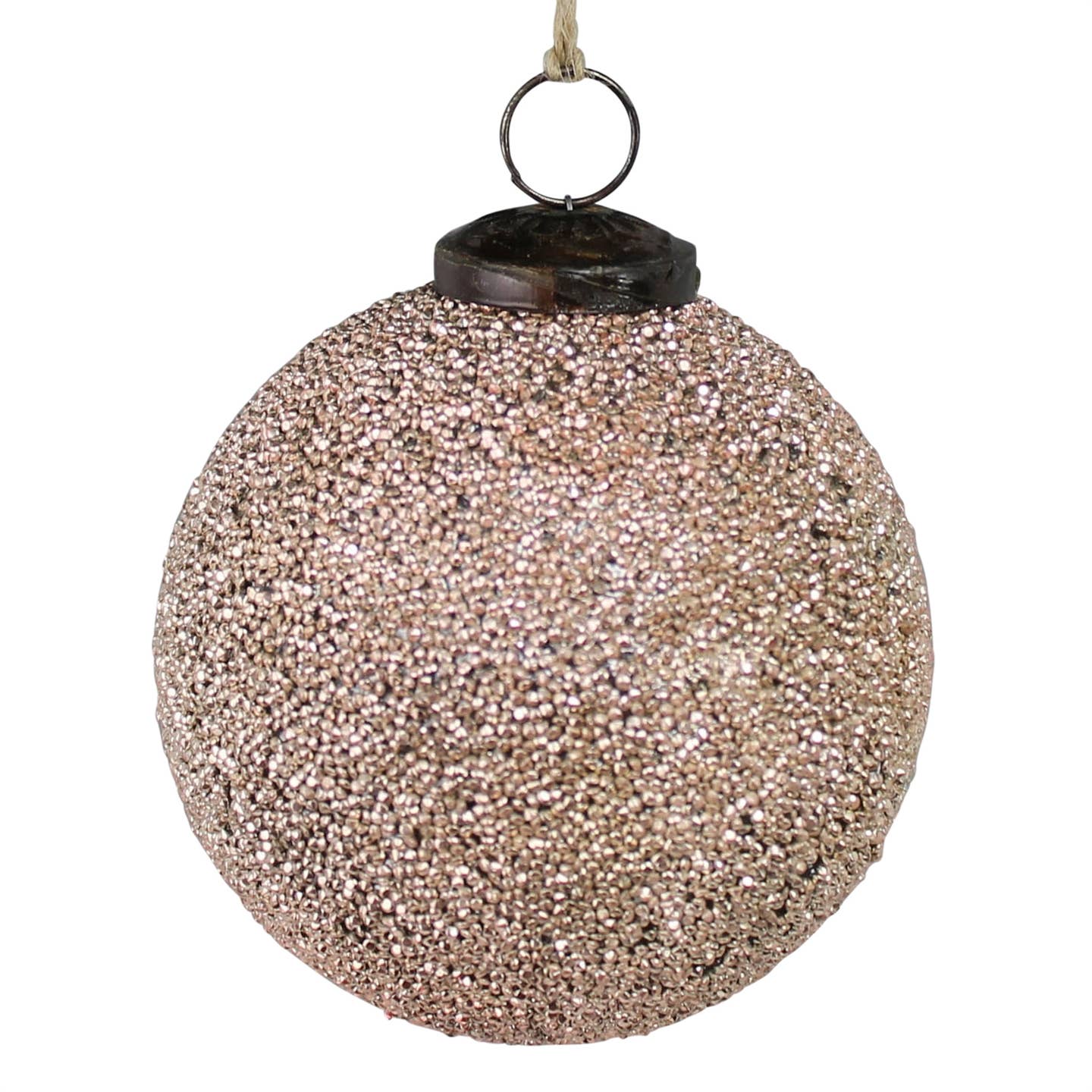Blush Pink Crystalized Glass Ornament