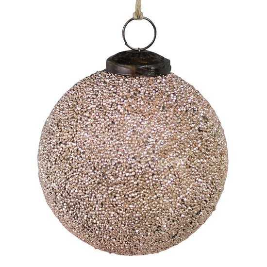 Blush Pink Crystalized Glass Ornament