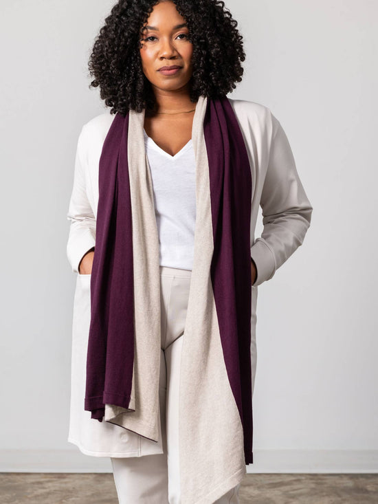 Dreamsoft Organic Cotton Travel Scarf Malbec Colorblock