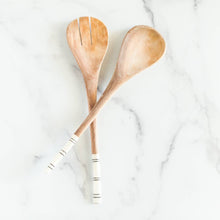 Load image into Gallery viewer, Striped Olive Wood Salad Servers
