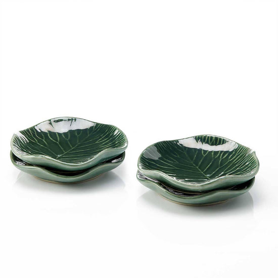 Lotus Leaf Ceramic Appetizer Plates