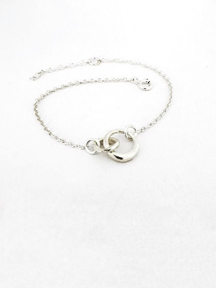 Sterling Silver Organic Circle Chain Bracelet