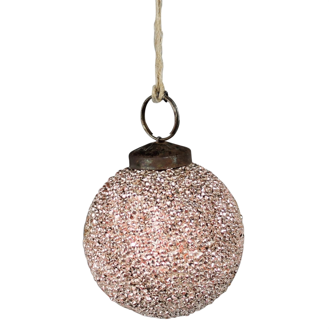 Blush Pink Crystalized Glass Ornament