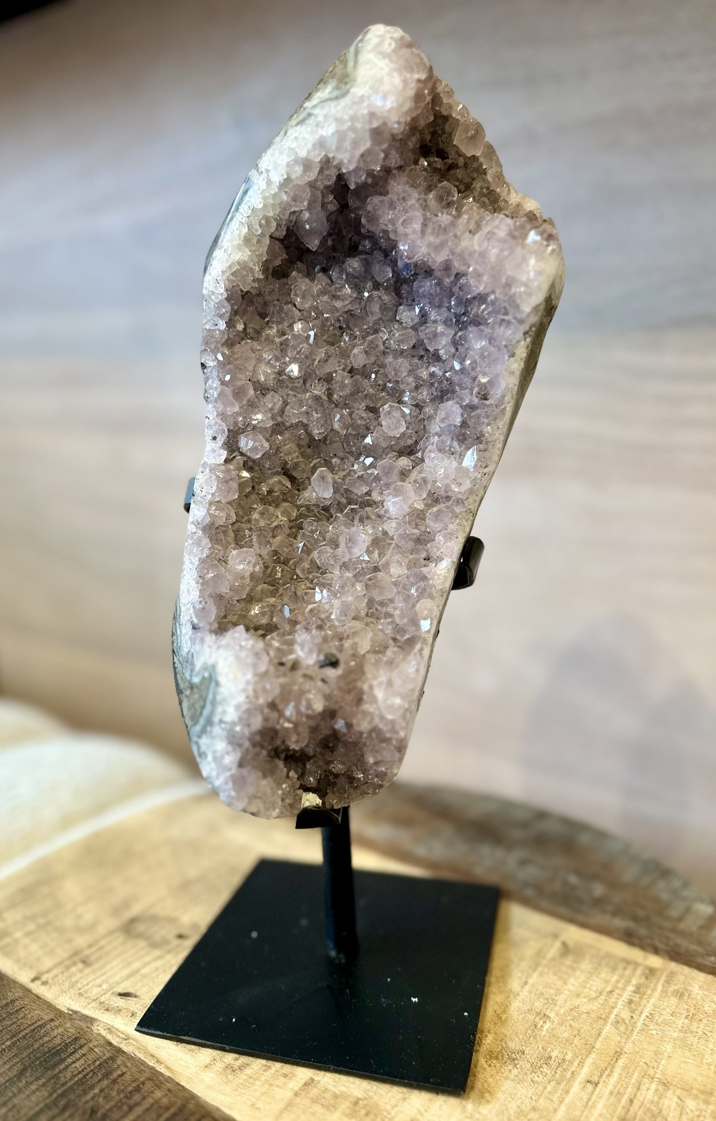 Polished Amethyst Druze on Iron Base