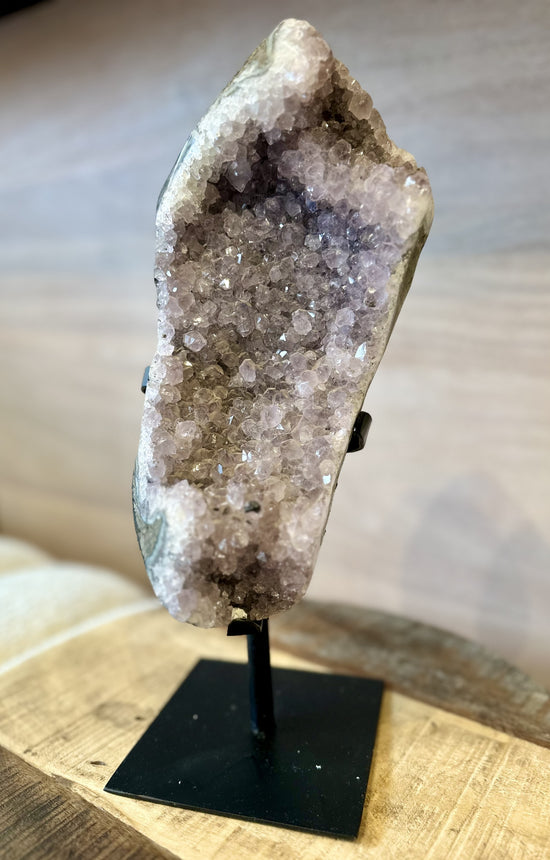 Polished Amethyst Druze on Iron Base