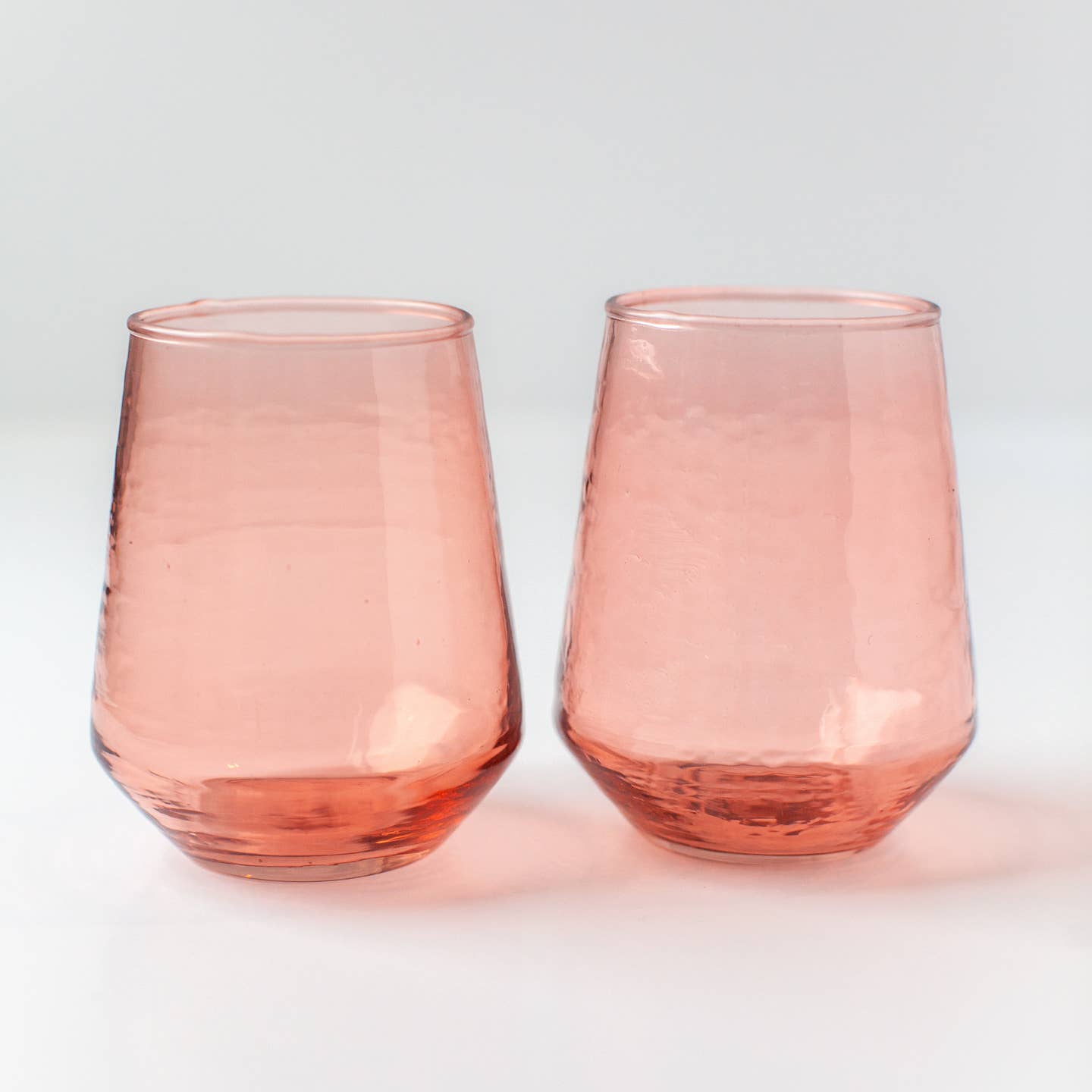 Handblown Hammered Glass Water Tumbler | Pair of 2