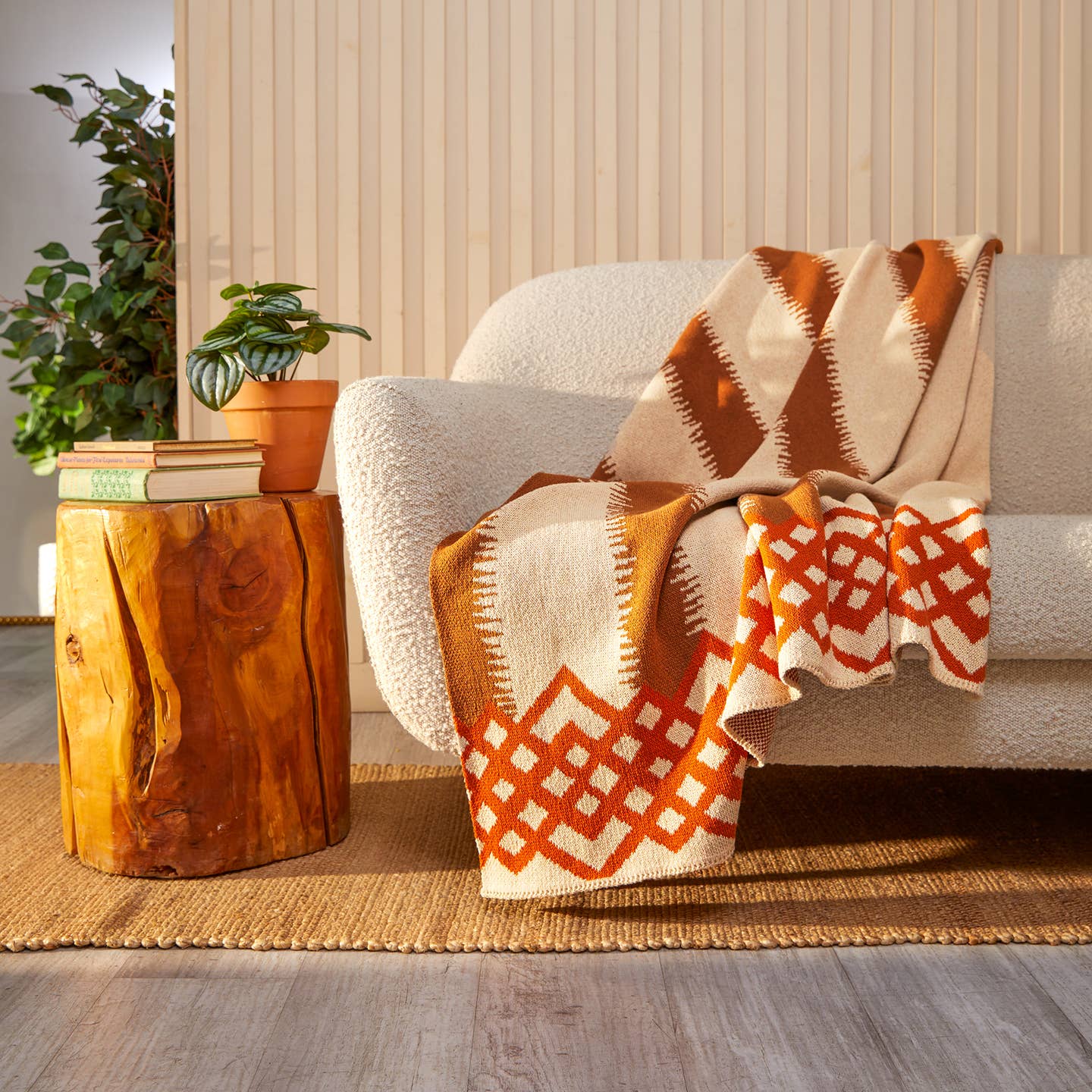 Feathered Stripe Throw Blanket