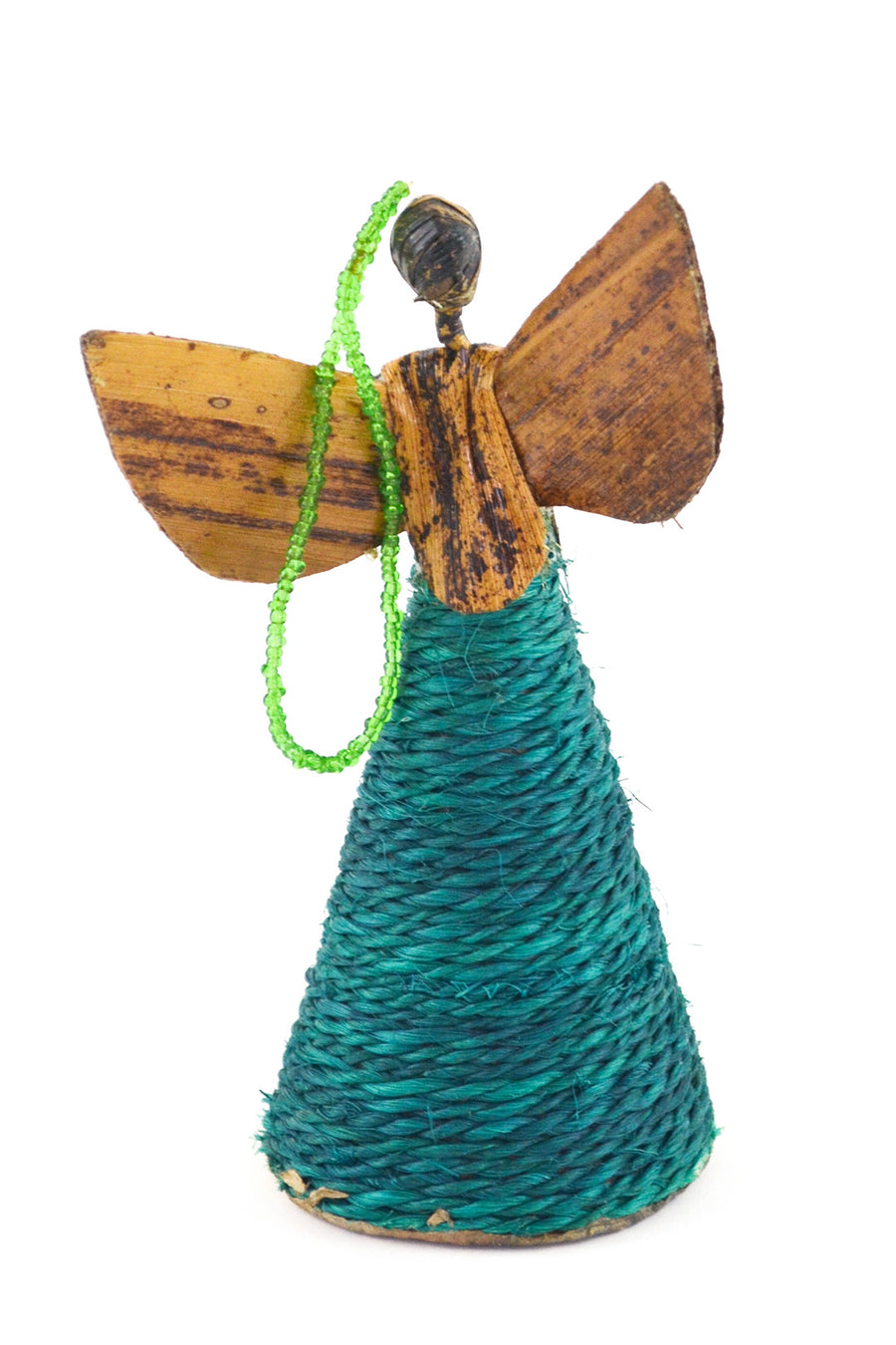 Small Green Sisal and Banana Fiber Angel