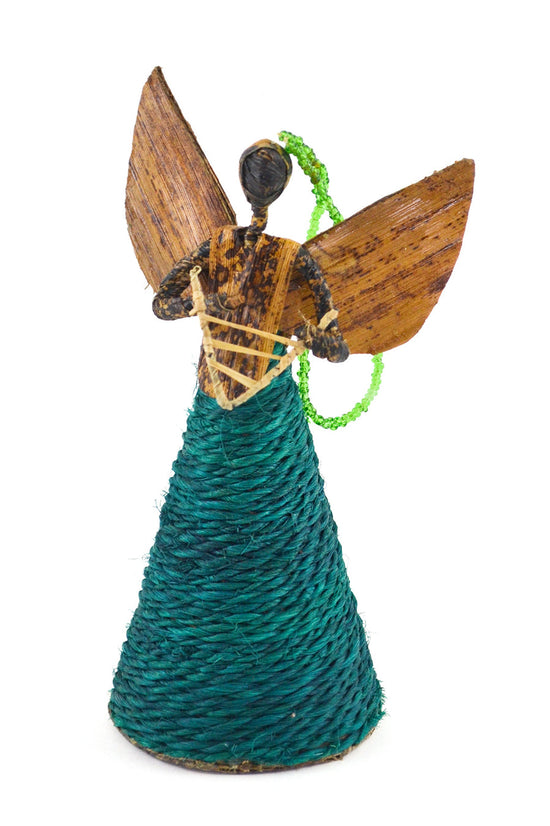 Small Green Sisal and Banana Fiber Angel