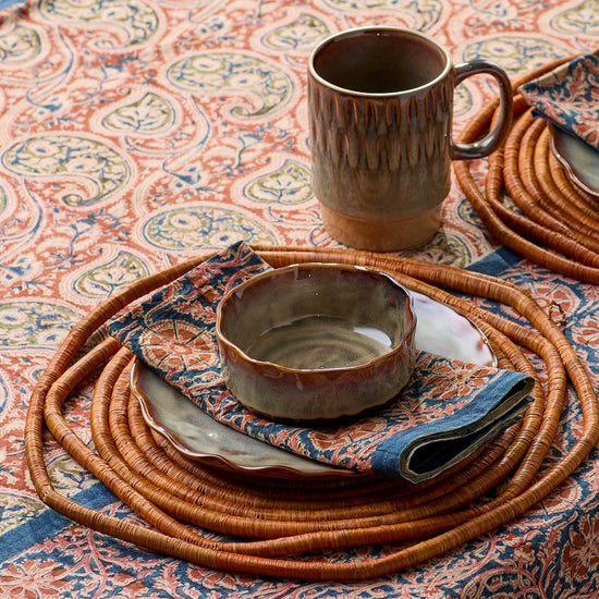 Amber Koho Raffia Chargers, Set of 2