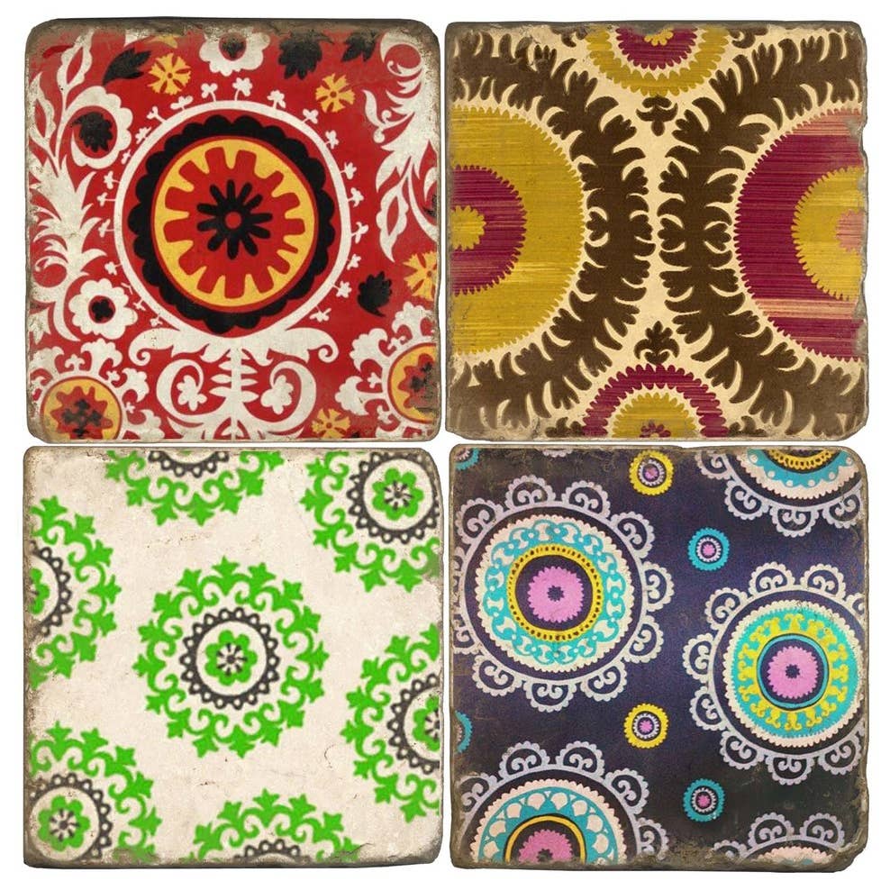 Suzani - Tumbled Marble Coaster