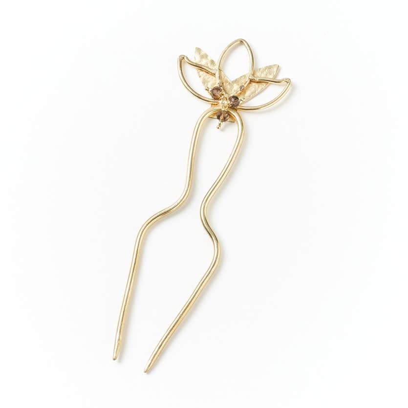 Kairavini Lotus Hair Pin - Gold