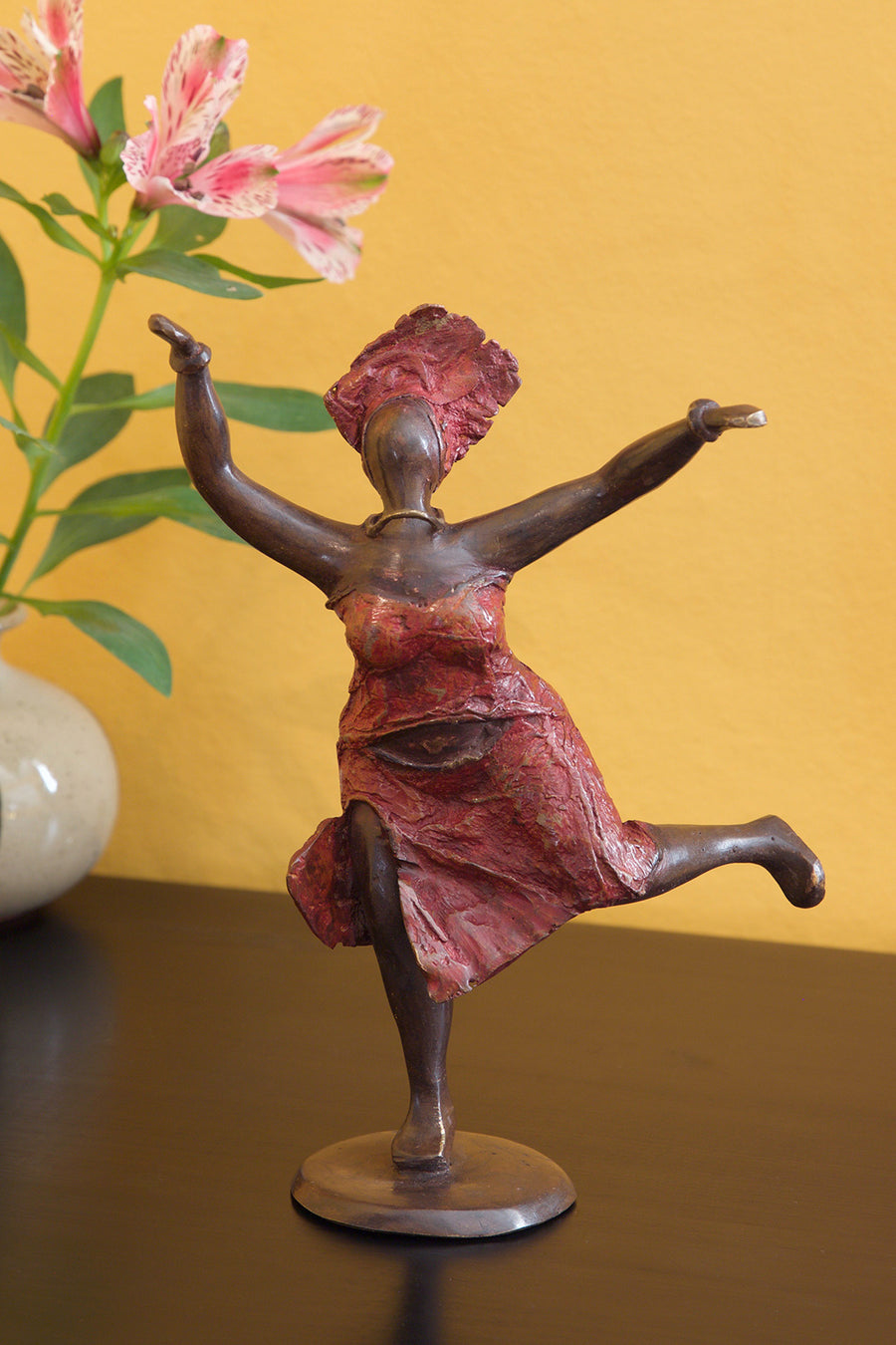 Dancing Joy Burkina Bronze Sculpture