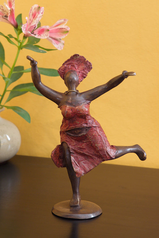 Dancing Joy Burkina Bronze Sculpture