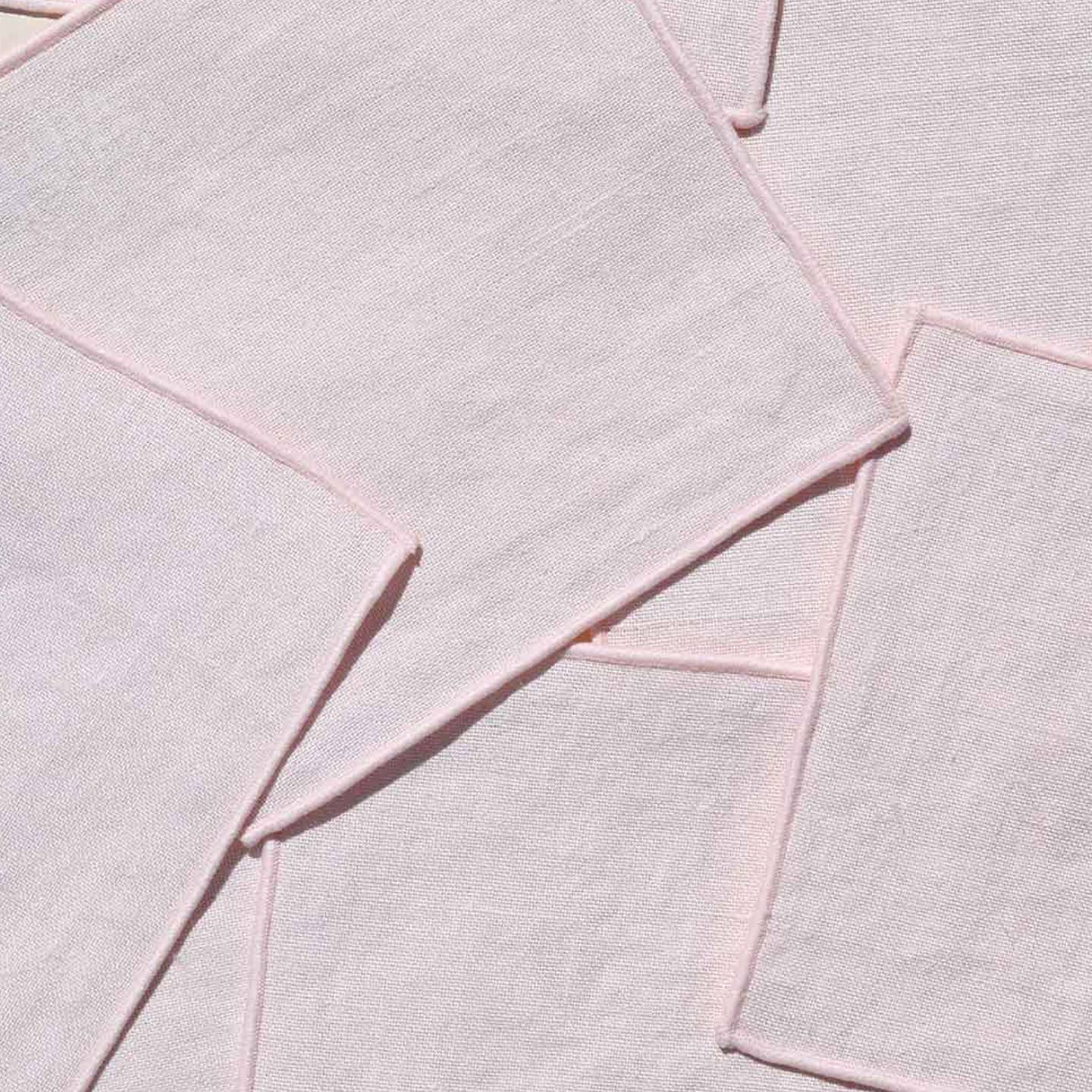 Blush Linen Cocktail Napkin Set