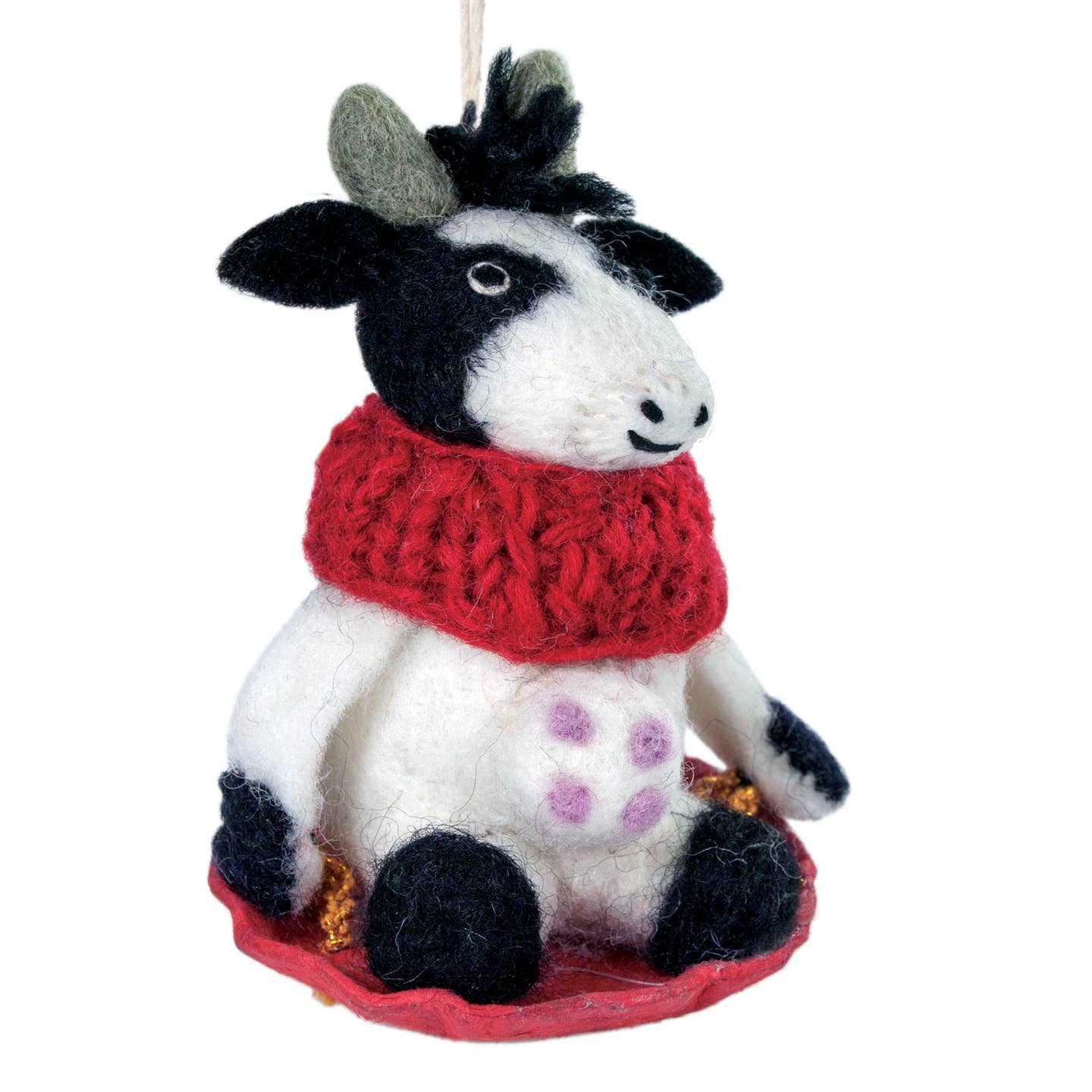 Sledding Bessie Ornament