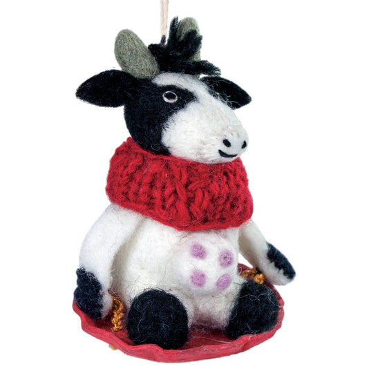 Sledding Bessie Ornament